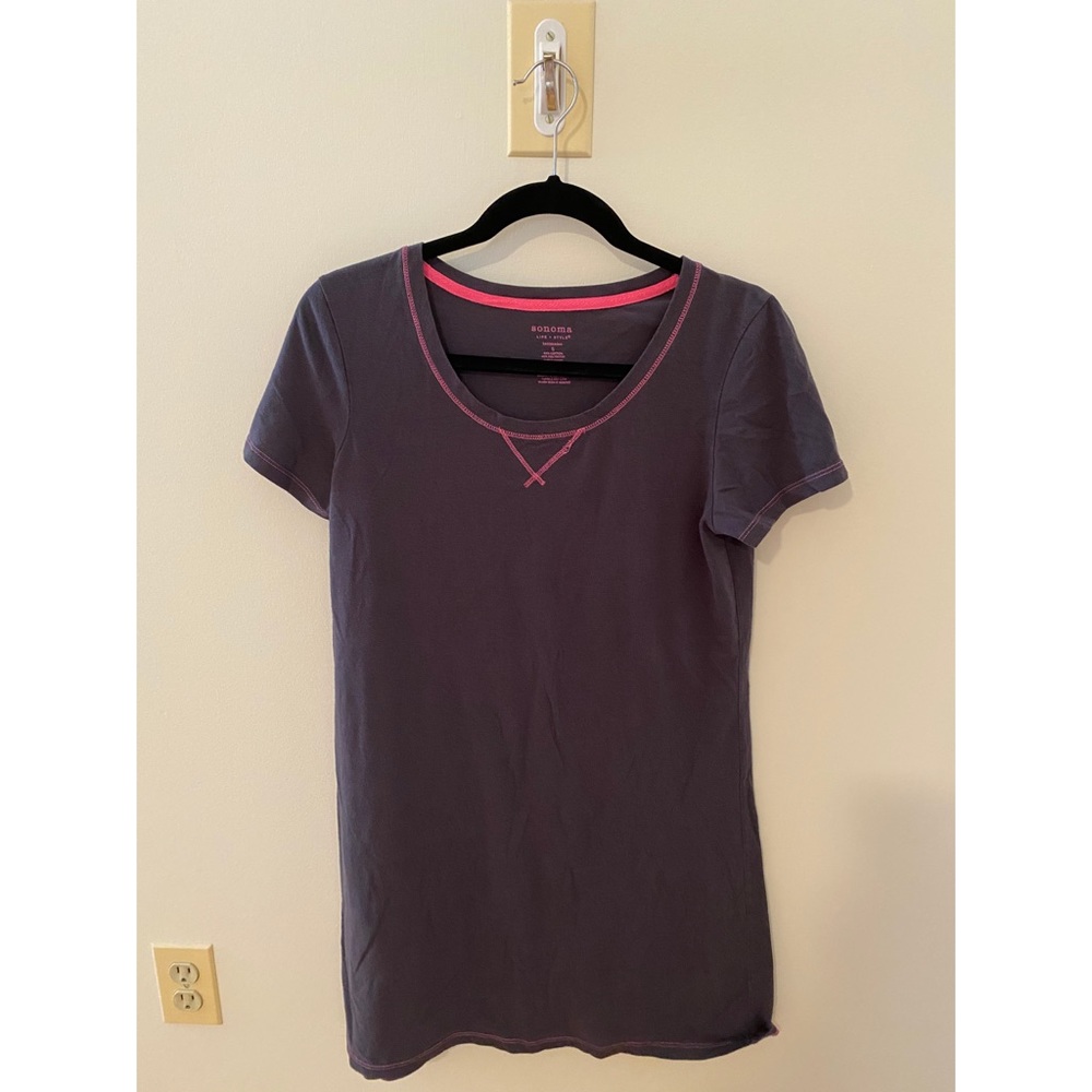 Sonoma Navy Blue and Pink Dress Sleepwear